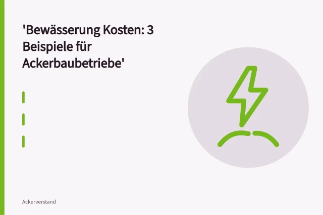 Beregnungsmaschine sprüht Wasser über ein Ackerfeld. Bewässerung Kosten: 3 Beispiele für Ackerbaubetriebe