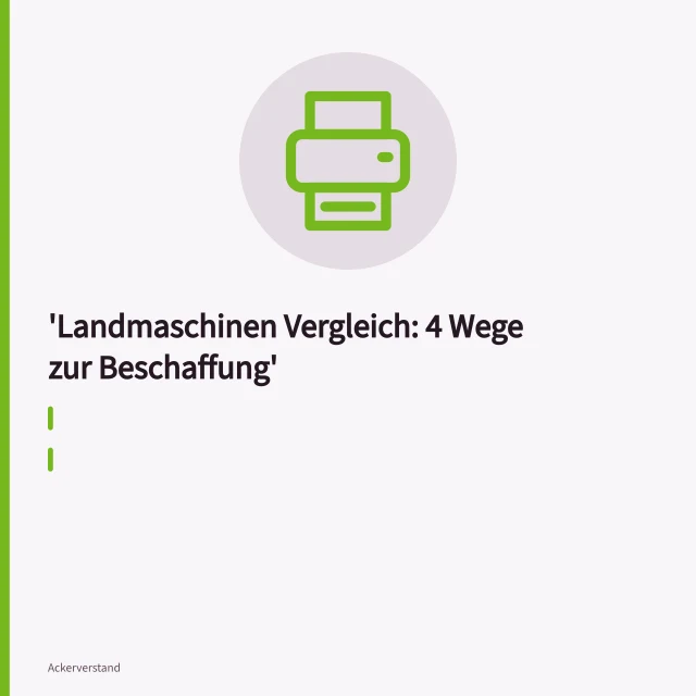 Traktor mit Anbaugerät bei der Feldarbeit auf dem Acker. Landmaschinen Vergleich: 4 Wege zur Beschaffung