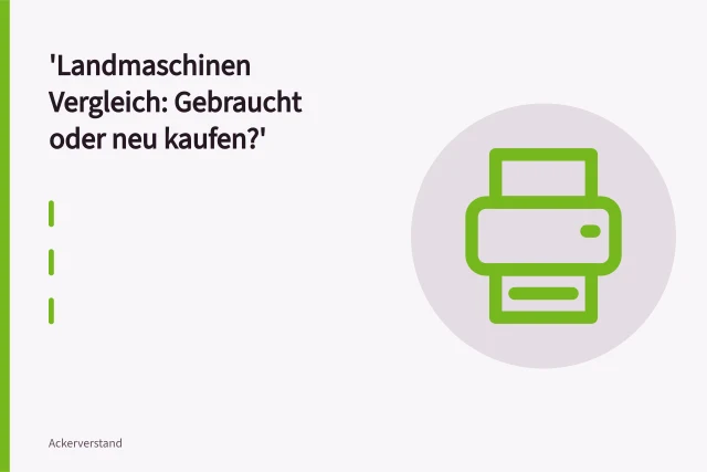 Gebrauchter Traktor pflügt einen Acker im Tageslicht. Landmaschinen Vergleich: Gebraucht oder neu kaufen?