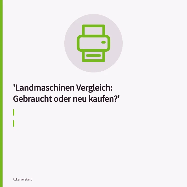 Gebrauchter Traktor pflügt einen Acker im Tageslicht. Landmaschinen Vergleich: Gebraucht oder neu kaufen?
