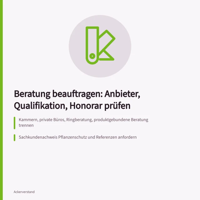 Checkliste zur Prüfung und Beauftragung von Pflanzenbau-Beratungsanbietern. Pflanzenbau Beratung Checkliste: Anbieter prüfen und beauftragen