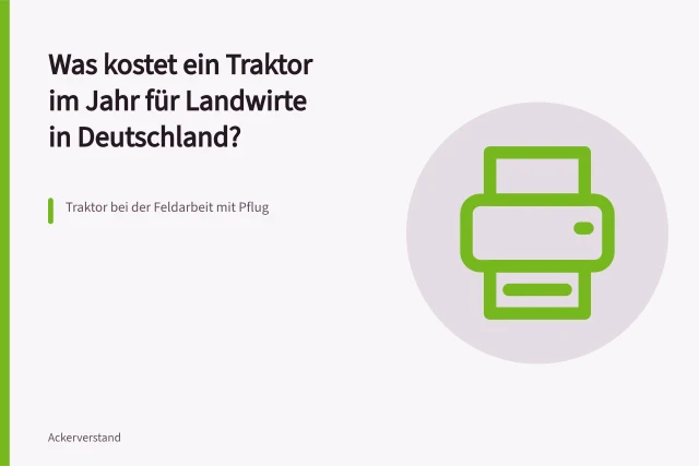 Traktor bei der Feldarbeit mit Pflug. Was kostet ein Traktor im Jahr für Landwirte in Deutschland?